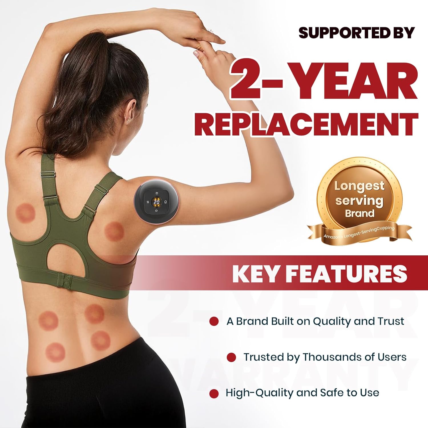 Becommend Smart Dynamic Cupping Therapy Set,Cellulite Massager 4 in 1 Vacuum Therapy Machine Cellulite Remover,Gua Sha Massage Tool with12 Level Temperature and Suction, 12 Level Red