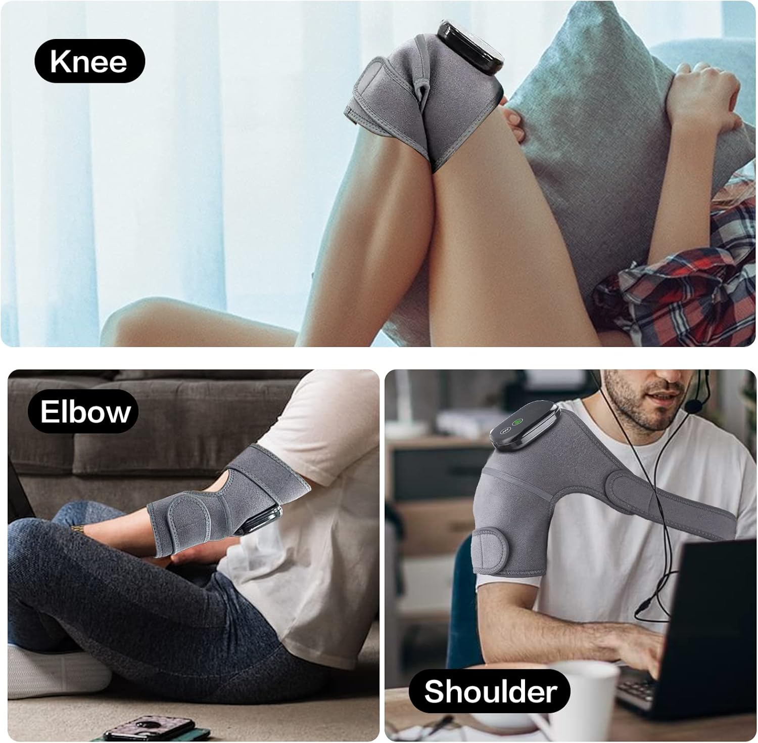 Heated knee massager (specifically Gray-5000mAh massage + hot compress)