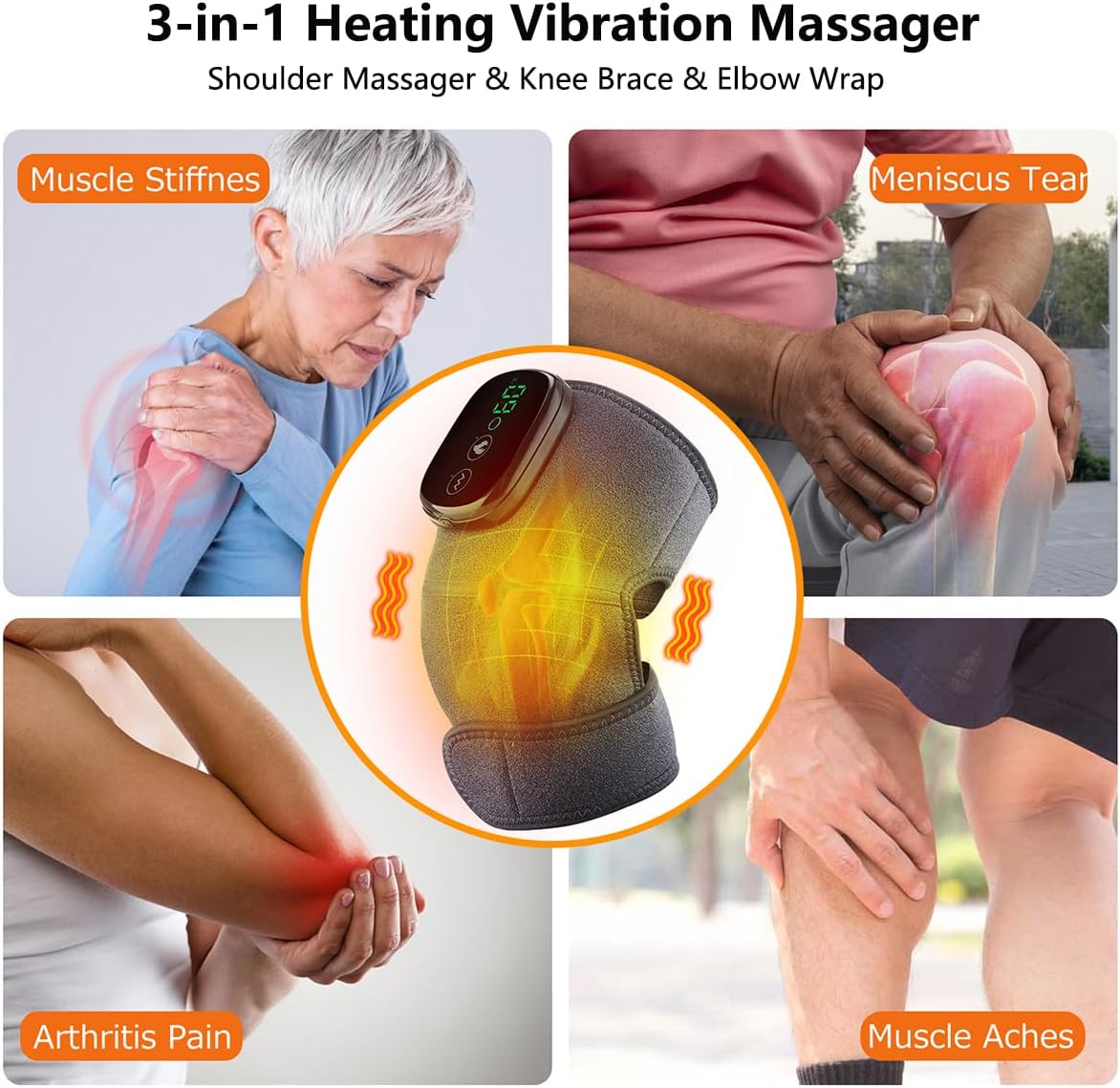 Heated knee massager (specifically Gray-5000mAh massage + hot compress)