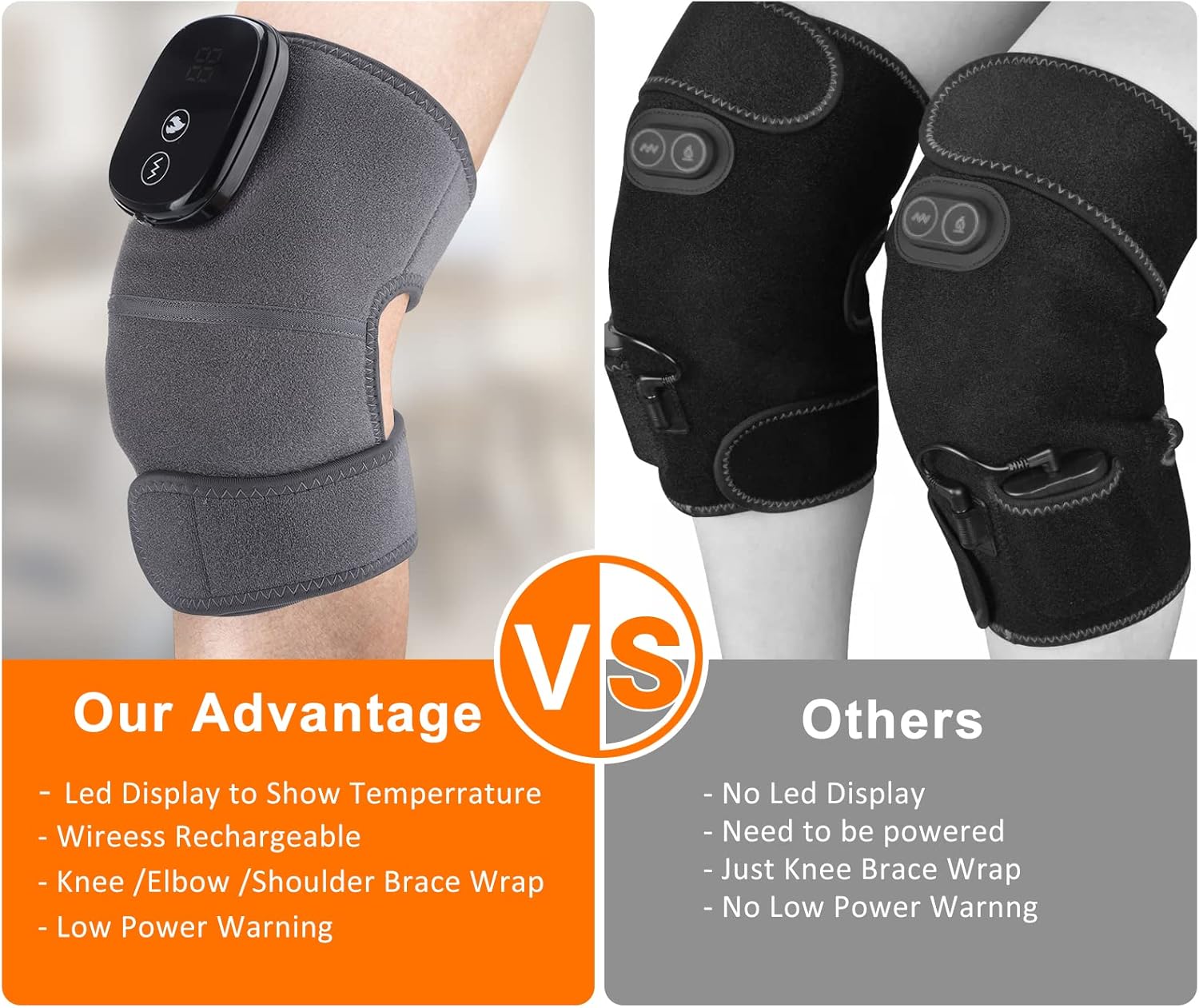 Heated knee massager (specifically Gray-5000mAh massage + hot compress)