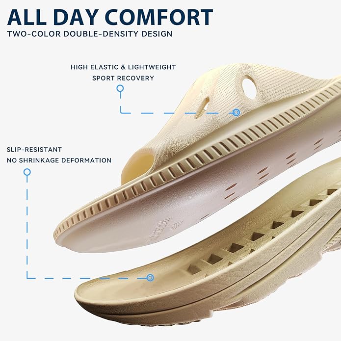 OZLOOK Womens Recovery Sandals Mens Comfortable Athletic Slides Plantar Fasciitis Sport Orthotic Slides Thick Cushion Lightweight Women Cloud Slippers Arch Support of Indoor Outdoor