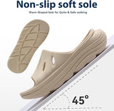 OZLOOK Womens Recovery Sandals Mens Comfortable Athletic Slides Plantar Fasciitis Sport Orthotic Slides Thick Cushion Lightweight Women Cloud Slippers Arch Support of Indoor Outdoor