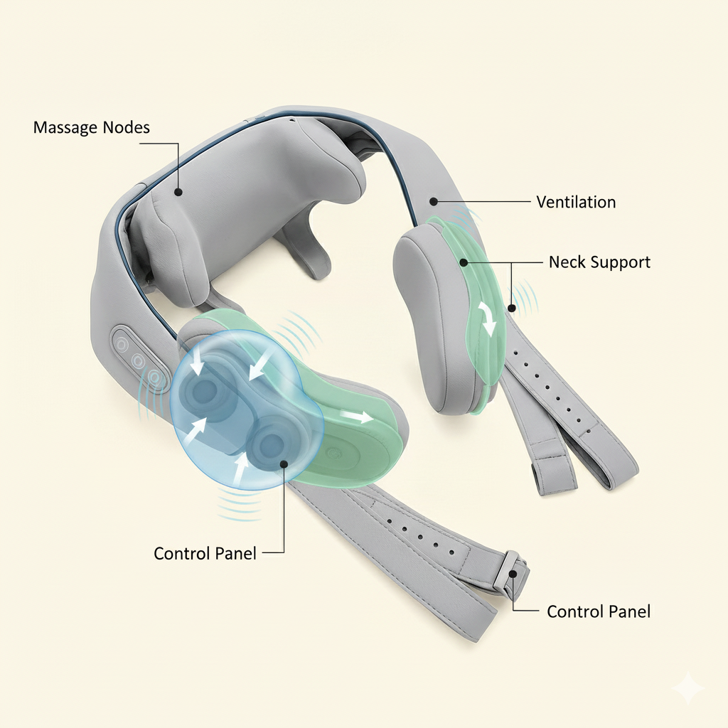 Lumora™️ Portable Neck Massager, Professional-Grade Experience that targets every contour of your Neck and Back
